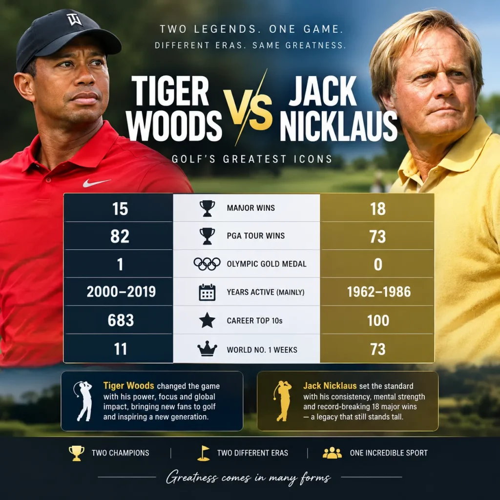 Tiger Woods vs Jack Nicklaus Earnings & Net Worth Compare 2026